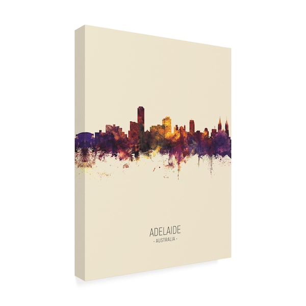 Michael Tompsett 'Adelaide Australia Skyline Portrait III' Canvas Art,35x47